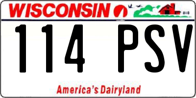 WI license plate 114PSV