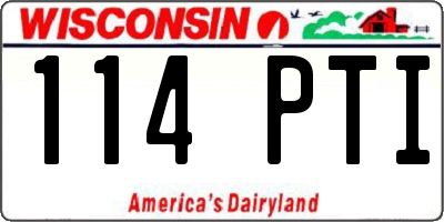 WI license plate 114PTI