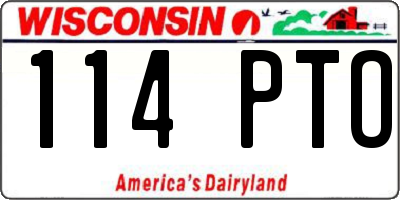 WI license plate 114PTO