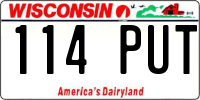 WI license plate 114PUT