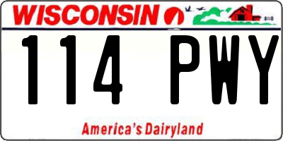 WI license plate 114PWY