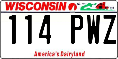 WI license plate 114PWZ