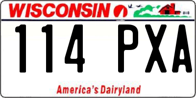 WI license plate 114PXA