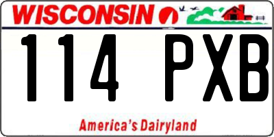 WI license plate 114PXB
