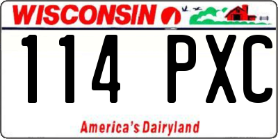 WI license plate 114PXC