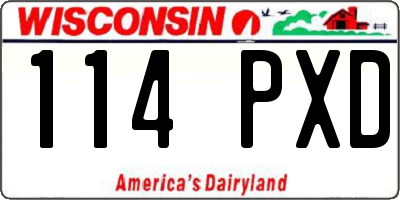 WI license plate 114PXD