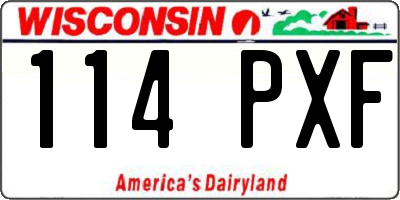 WI license plate 114PXF