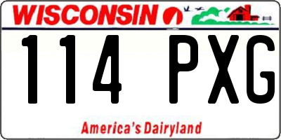 WI license plate 114PXG
