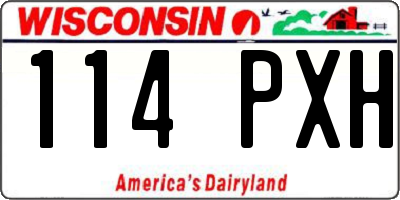 WI license plate 114PXH