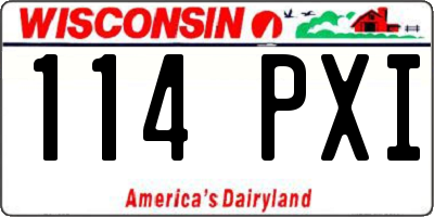 WI license plate 114PXI