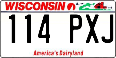 WI license plate 114PXJ