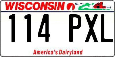 WI license plate 114PXL