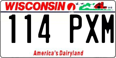 WI license plate 114PXM