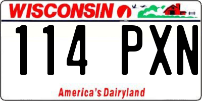 WI license plate 114PXN