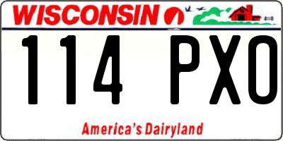 WI license plate 114PXO