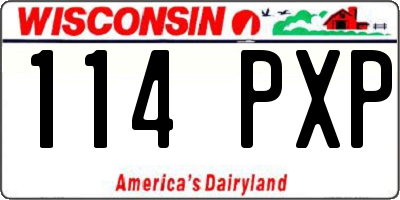 WI license plate 114PXP