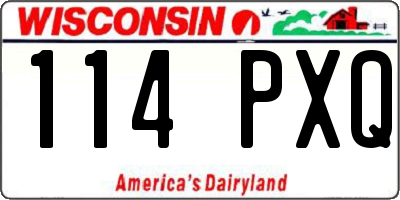 WI license plate 114PXQ