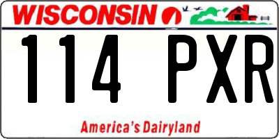 WI license plate 114PXR