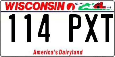 WI license plate 114PXT