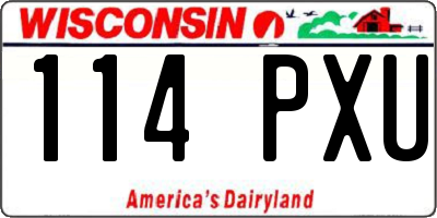 WI license plate 114PXU