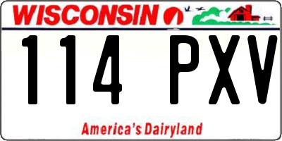 WI license plate 114PXV