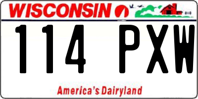 WI license plate 114PXW