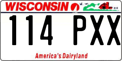 WI license plate 114PXX