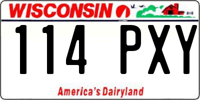 WI license plate 114PXY