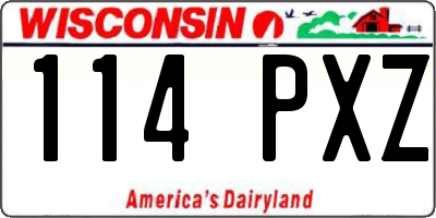 WI license plate 114PXZ