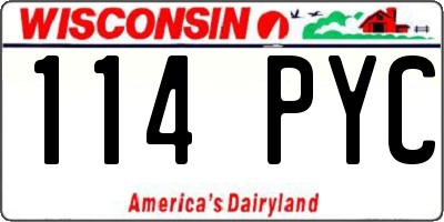 WI license plate 114PYC