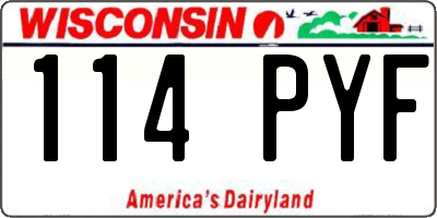 WI license plate 114PYF