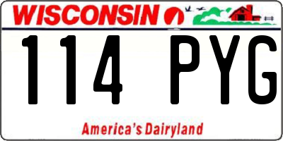 WI license plate 114PYG