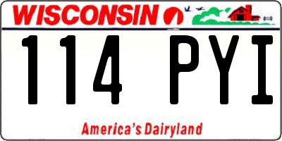 WI license plate 114PYI