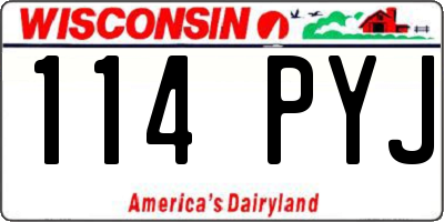 WI license plate 114PYJ
