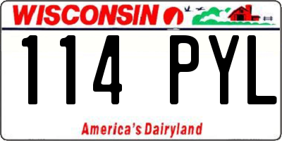 WI license plate 114PYL