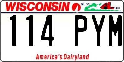 WI license plate 114PYM