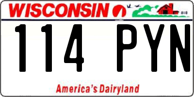 WI license plate 114PYN