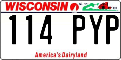 WI license plate 114PYP
