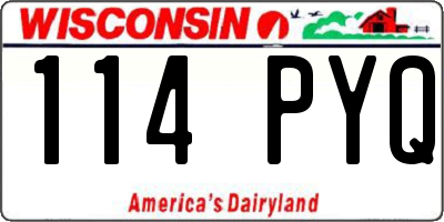 WI license plate 114PYQ