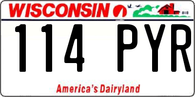 WI license plate 114PYR