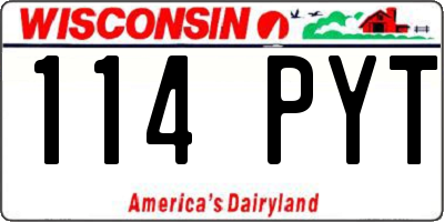 WI license plate 114PYT