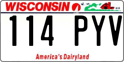 WI license plate 114PYV
