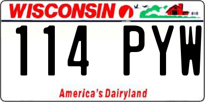 WI license plate 114PYW