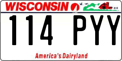 WI license plate 114PYY