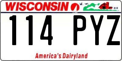 WI license plate 114PYZ