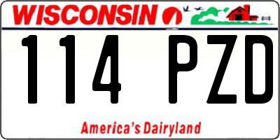 WI license plate 114PZD