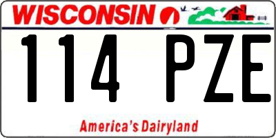WI license plate 114PZE