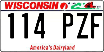 WI license plate 114PZF