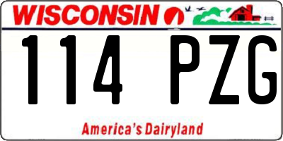 WI license plate 114PZG