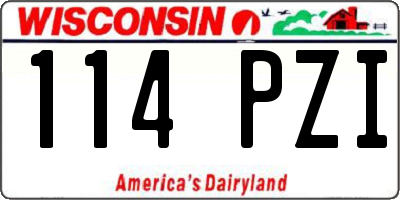 WI license plate 114PZI